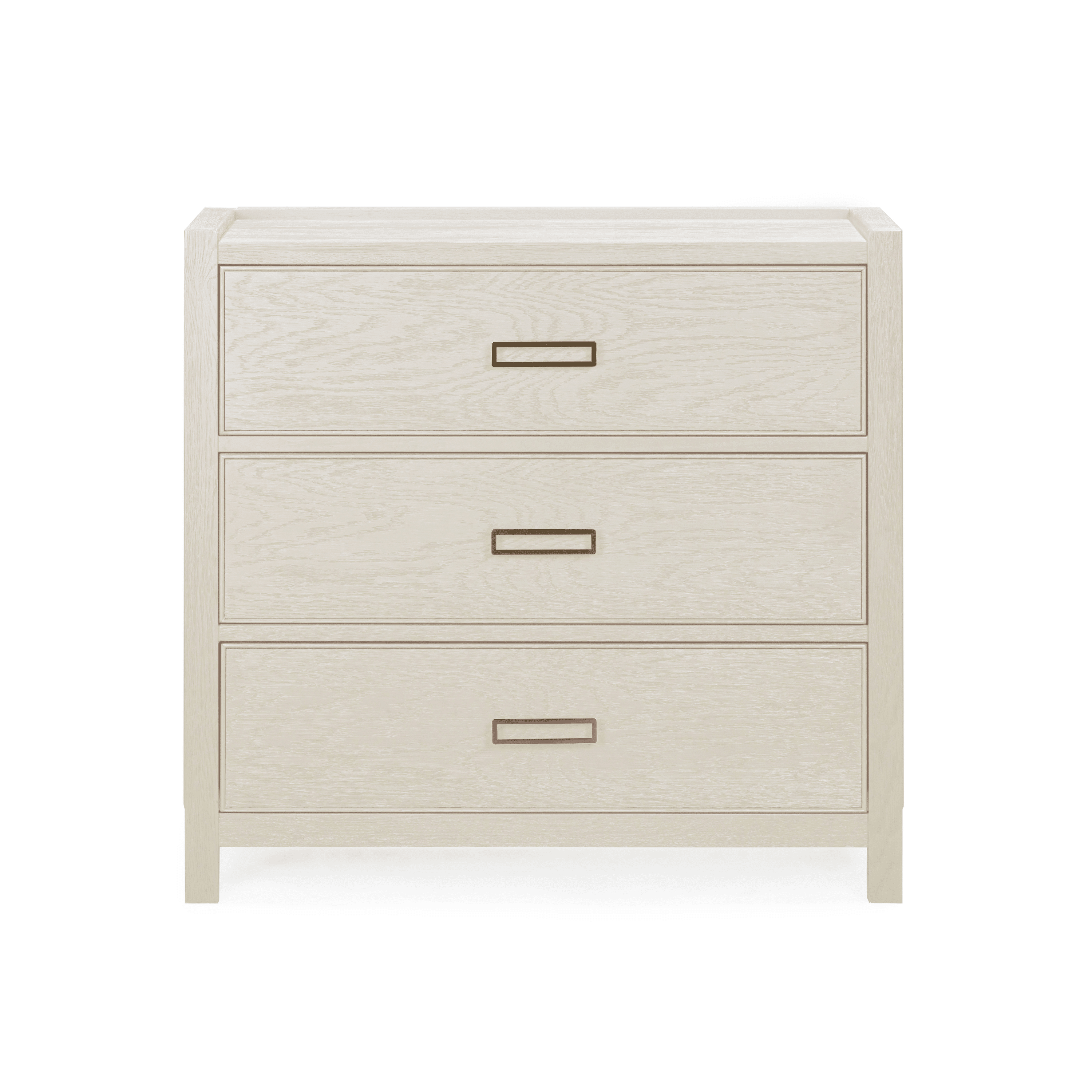 Commode 3 tiroirs placage chêne crème