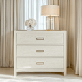 Commode 3 tiroirs placage chêne crème