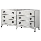 Commode à 6 tiroirs en placage chêne blanchi
