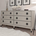 Commode à 6 tiroirs en placage chêne blanchi