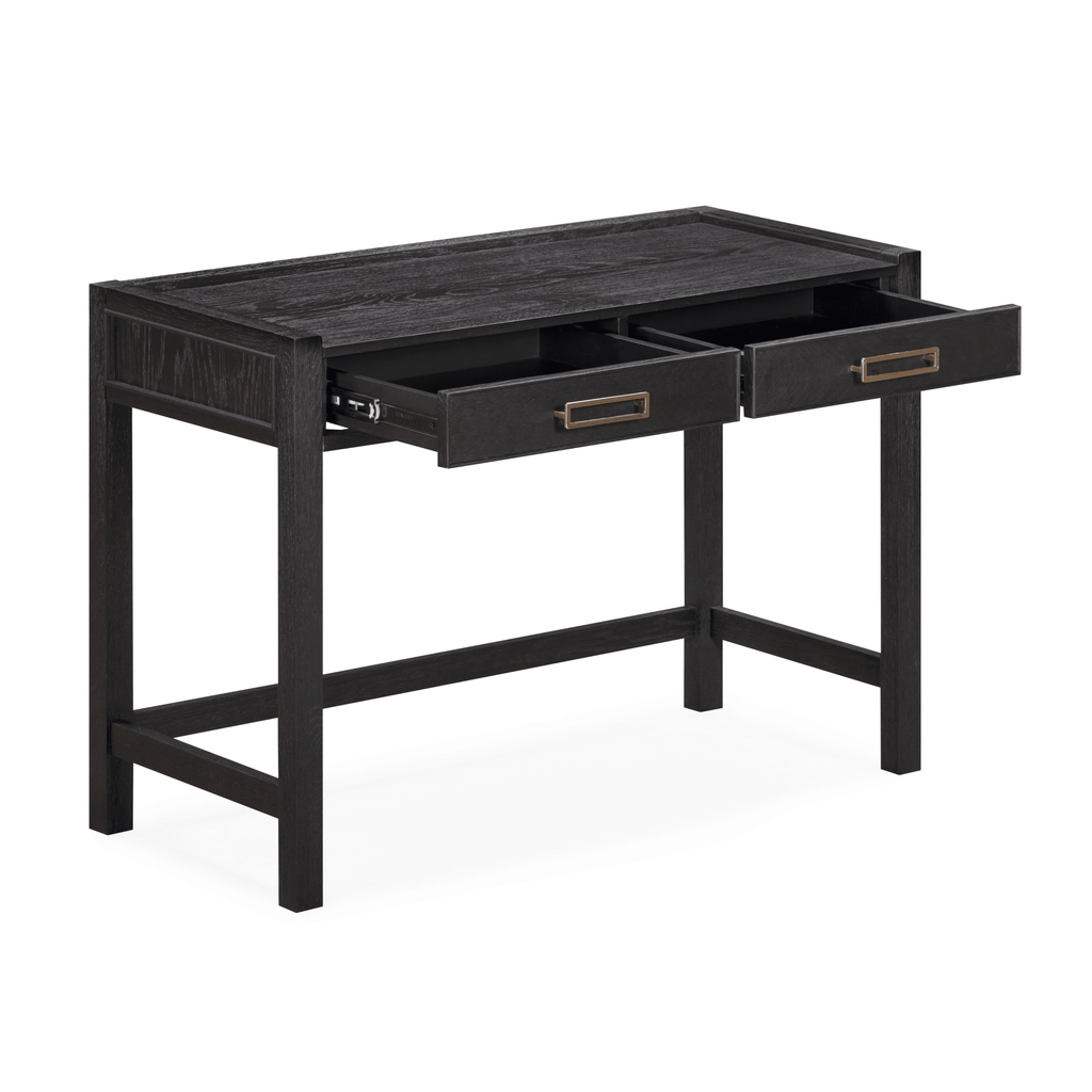 Coiffeuse 2 tiroirs placage chêne noir