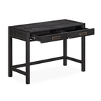 Coiffeuse 2 tiroirs placage chêne noir