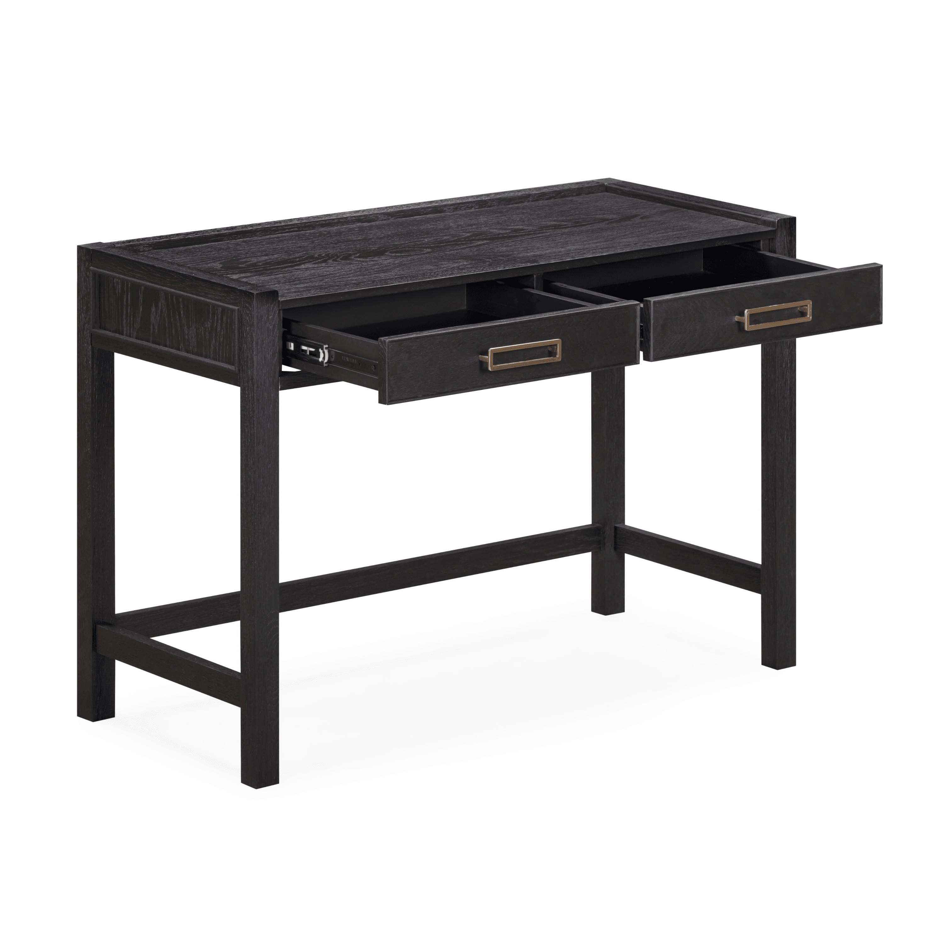 Coiffeuse 2 tiroirs placage chêne noir