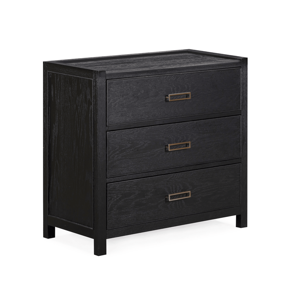 Commode 3 tiroirs en placage de chêne noir