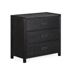 Commode 3 tiroirs en placage de chêne noir