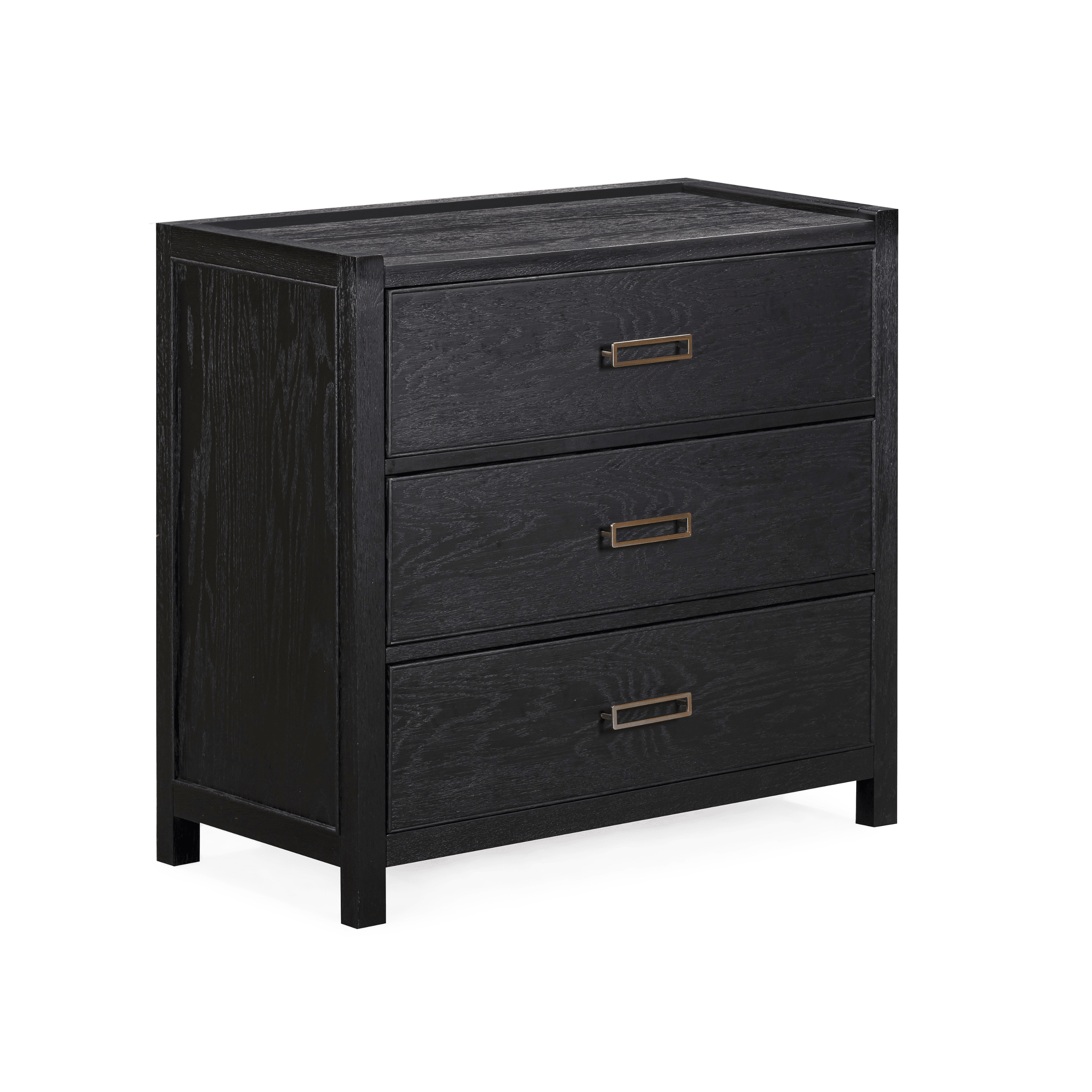 Commode 3 tiroirs en placage de chêne noir