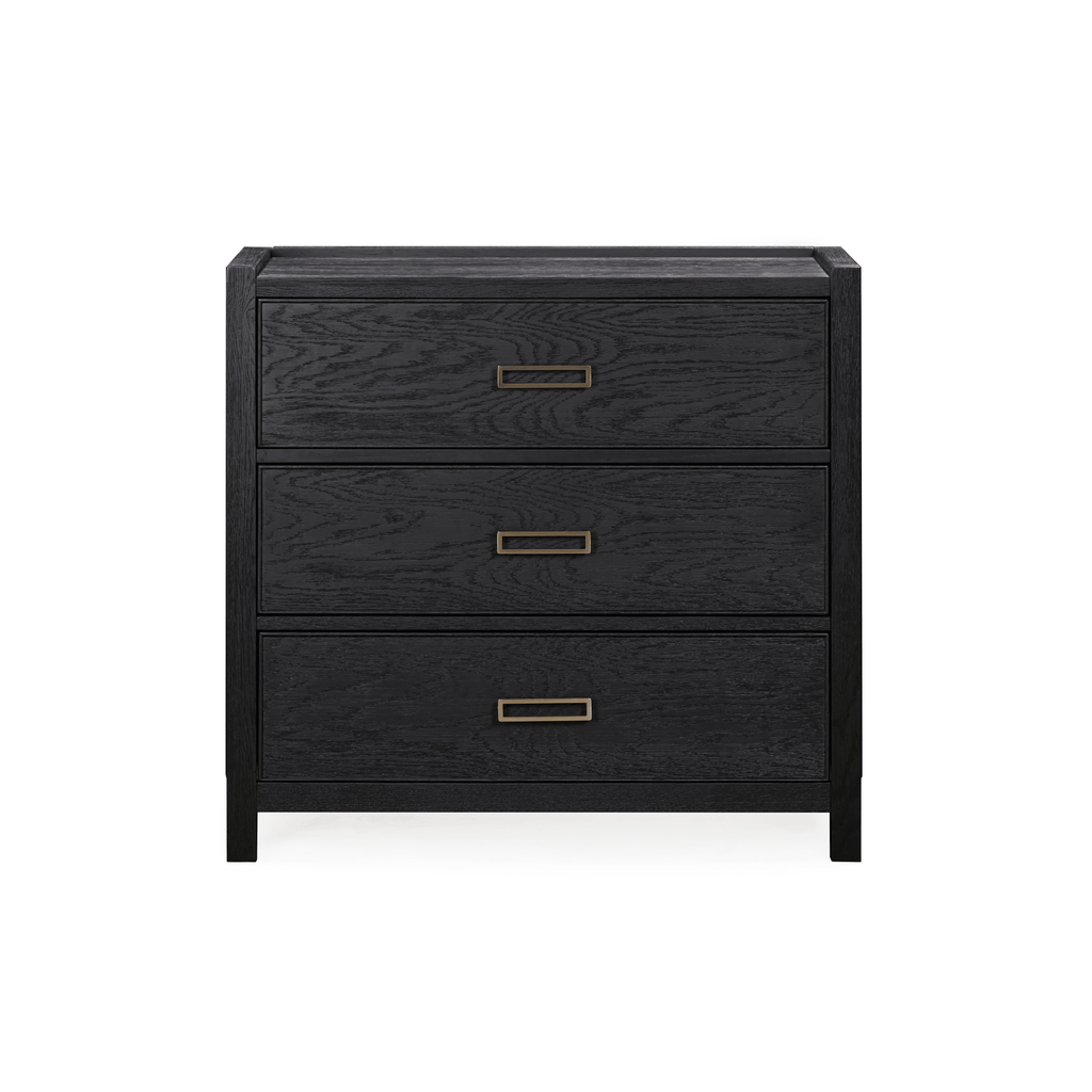 Commode 3 tiroirs en placage de chêne noir