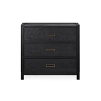 Commode 3 tiroirs en placage de chêne noir