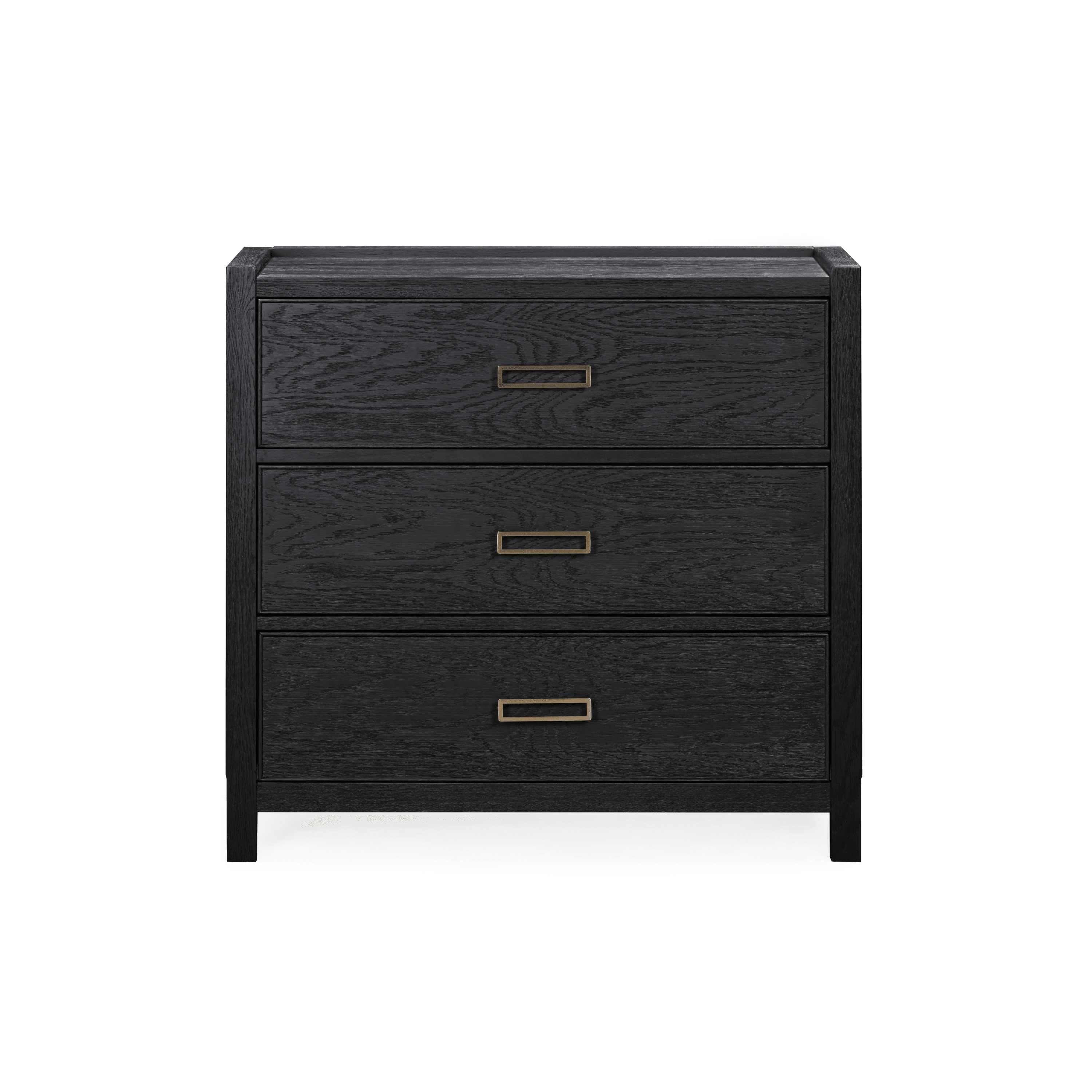 Commode 3 tiroirs en placage de chêne noir