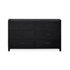 Commode 6 tiroirs en placage de chêne noir