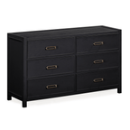Commode 6 tiroirs en placage de chêne noir