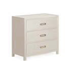 Commode 3 tiroirs placage chêne crème