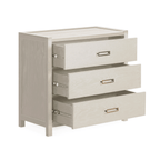 Commode 3 tiroirs placage chêne crème