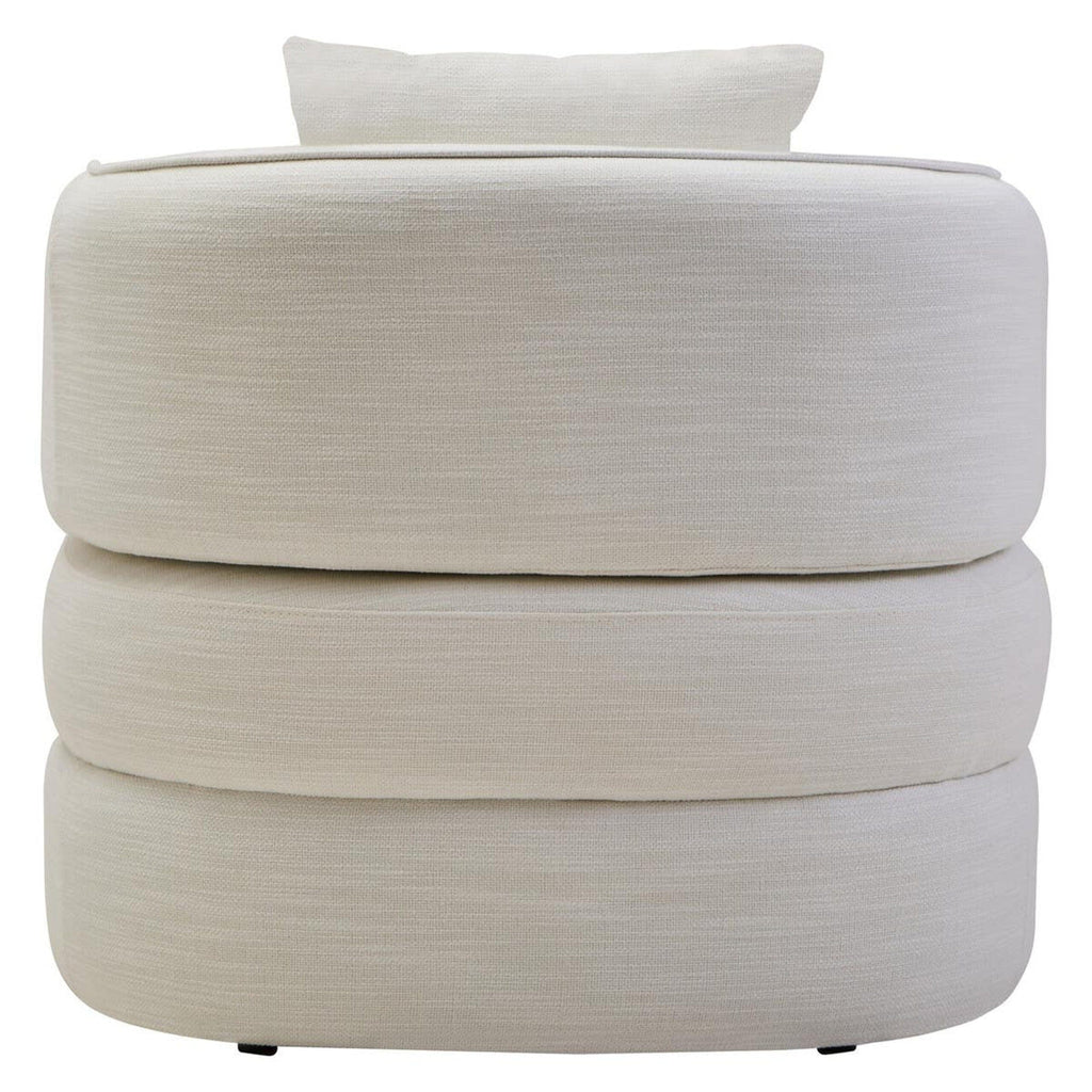 Fauteuil d'appoint incurvé effet lin crème