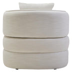 Fauteuil d'appoint incurvé effet lin crème
