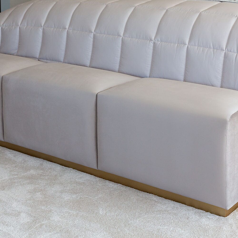Banc capitonné Praline et Or à canaux