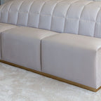 Banc capitonné Praline et Or à canaux
