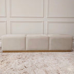 Banc capitonné Praline et Or à canaux