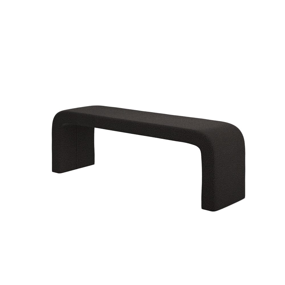 Banc incurvé en bouclette noire