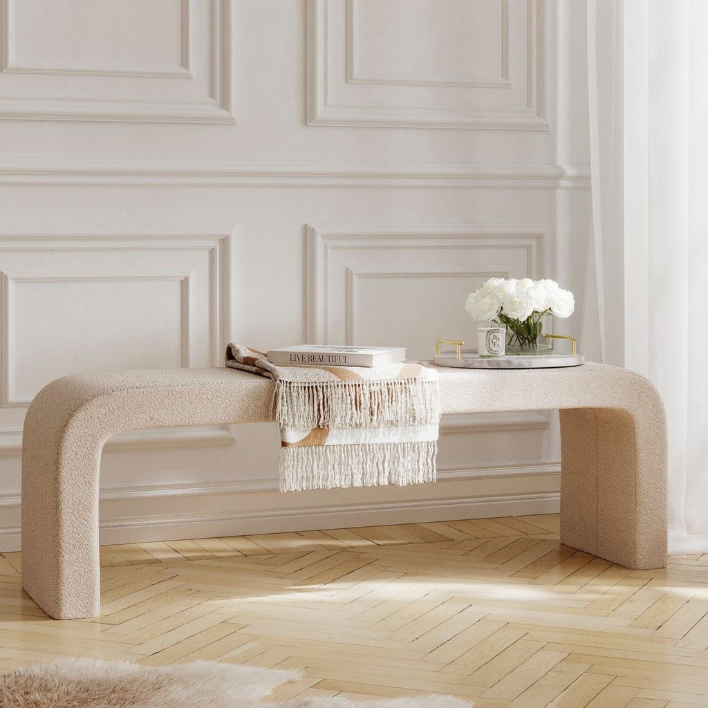 Banc Courbé en Boucle Crème