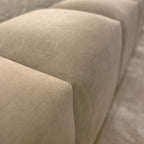 Banc rembourré en velours Vison avec base dorée